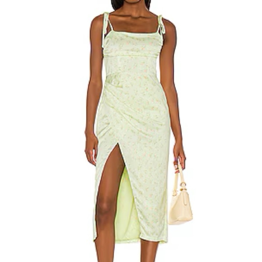 Revolve x Camila Coelho Bavel Midi Dress in Sage Delilah